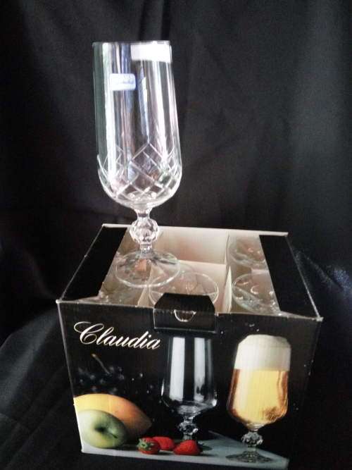 Bohemian Crystal Pilsner Glasses
